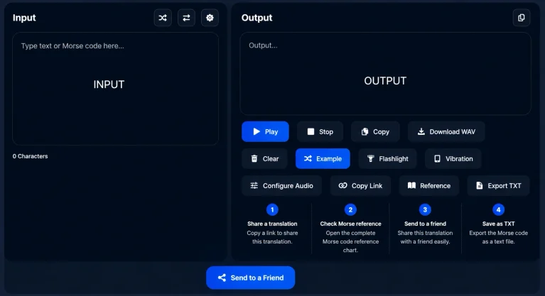 Morse Code Translator Sharing and Export Features