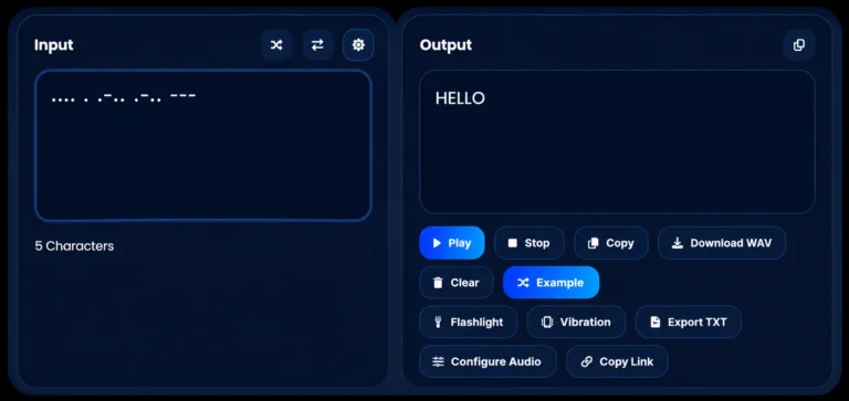 Morse to text translator image