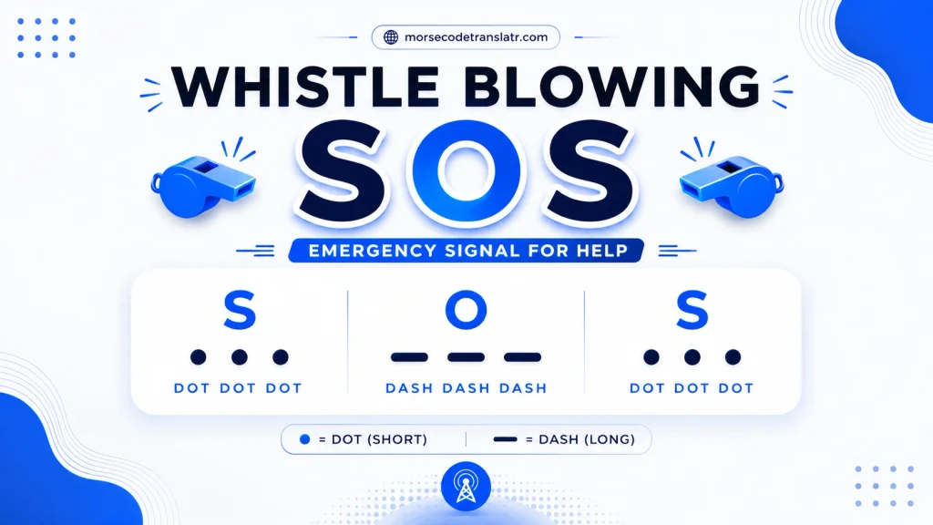 SOS in Morse Code whistle blowing sos morse code