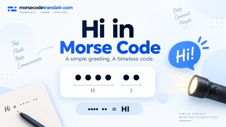 Hi in Morse Code .... .. Hi in Morse code shown as .... .. with H and I breakdown